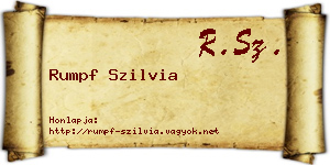 Rumpf Szilvia névjegykártya